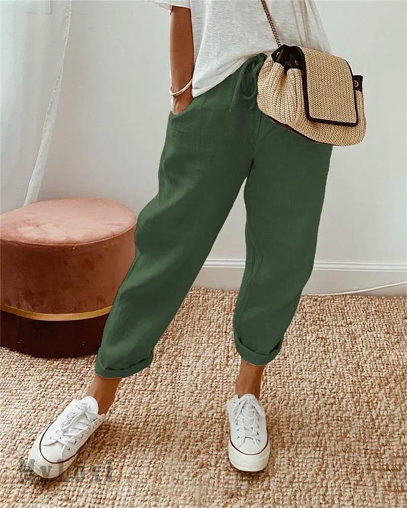 👖Pantalon Décontracté en Coton et Lin pour Femme – Élégant, Respirant & Polyvalent