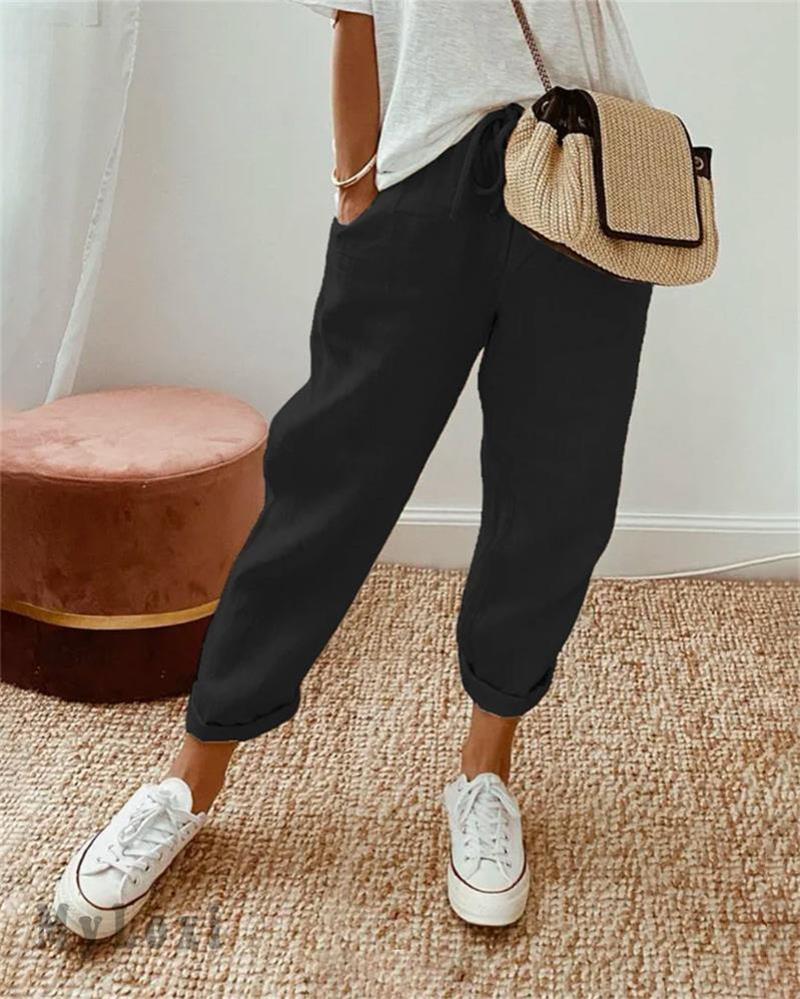 👖Pantalon Décontracté en Coton et Lin pour Femme – Élégant, Respirant & Polyvalent