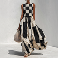 Angelica™ | Robe Sans Manches à Carreaux Élégante