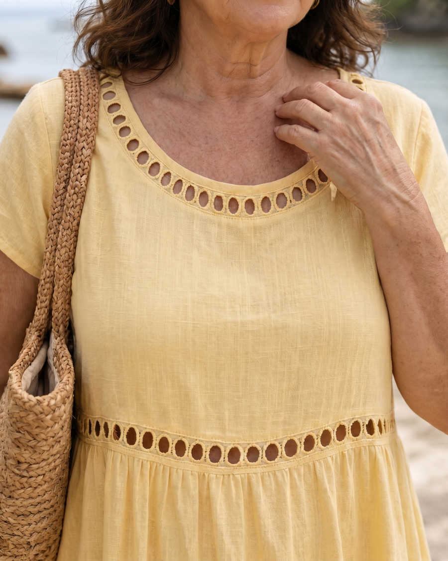Sormane — Robe Texturée Manches Courtes Longueur Genou