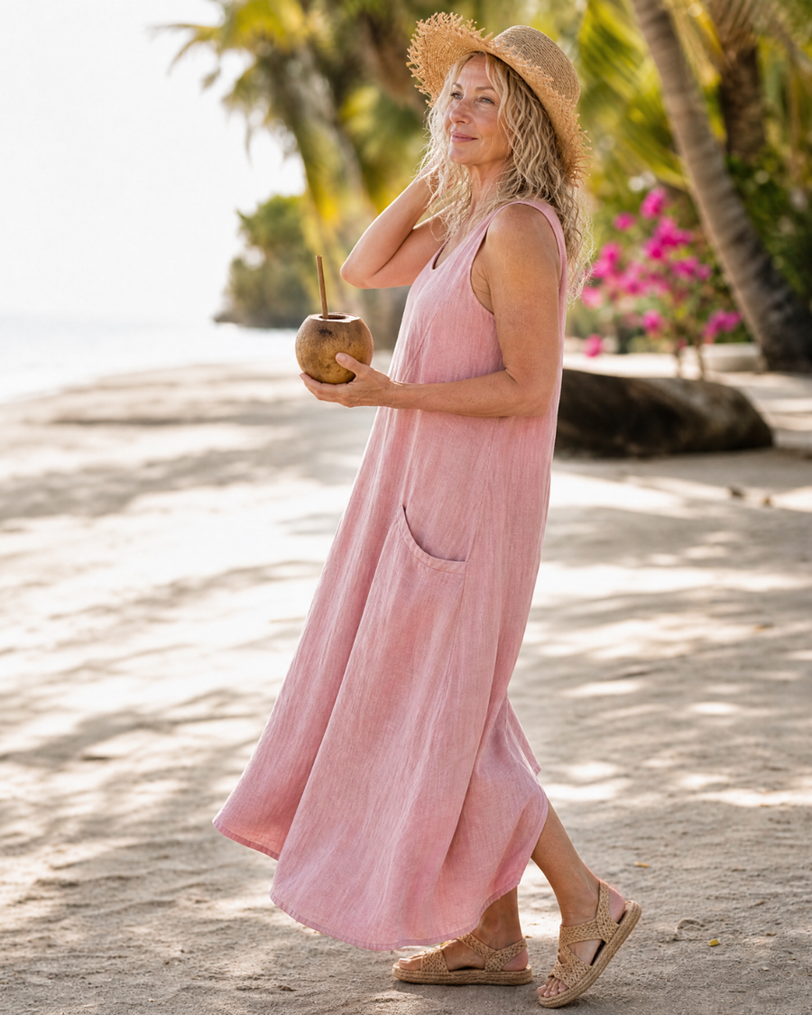 Zemrina — Robe Midi Sans Manches à Poches