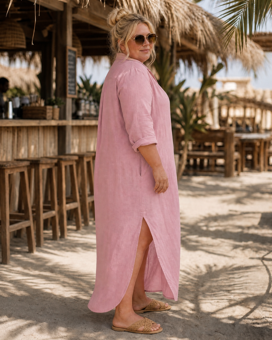 Vipro — Robe Midi Chemisier Boutonnée à Col