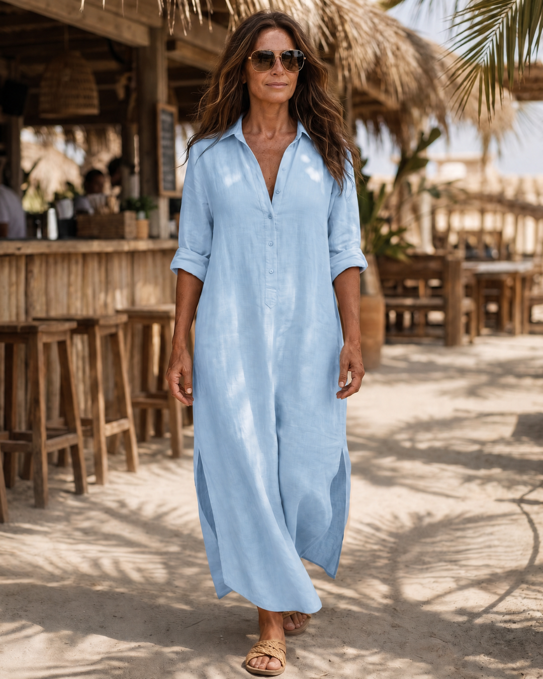 Vipro — Robe Midi Chemisier Boutonnée à Col