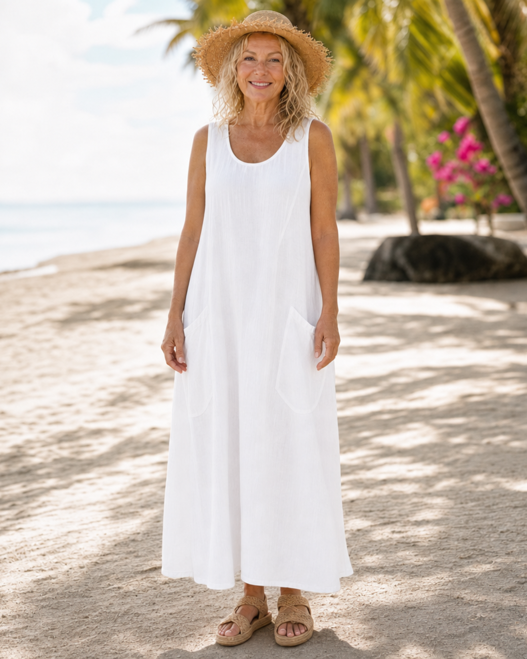 Zemrina — Robe Midi Sans Manches à Poches