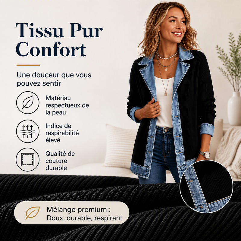 AMÉLIE | Manteau côtelé chic