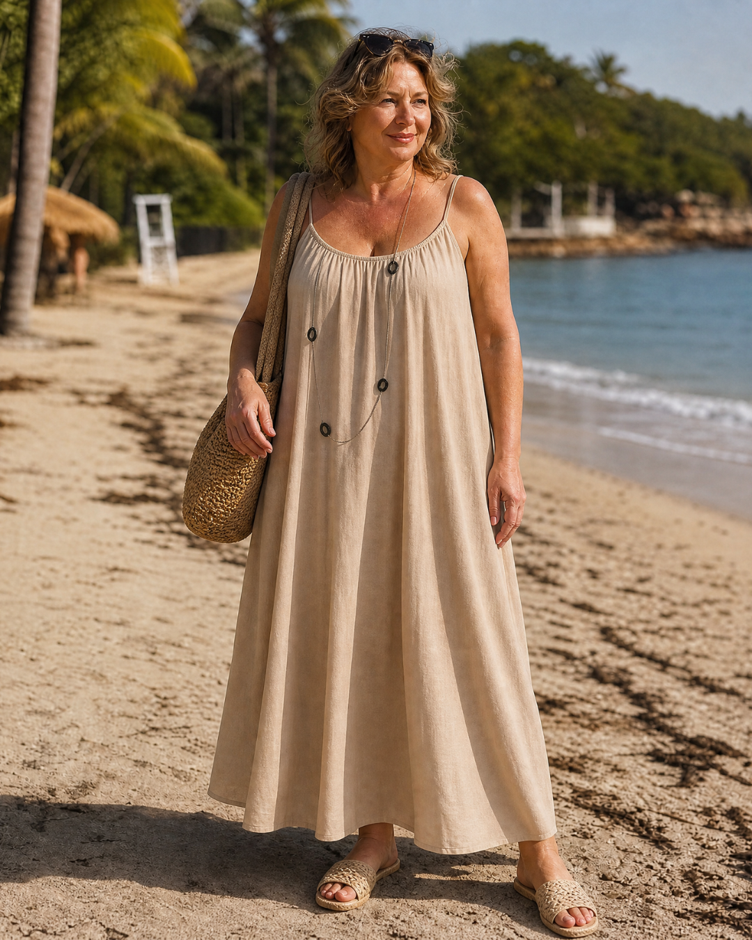 Amener — Robe Midi Fluide à Fines Bretelles