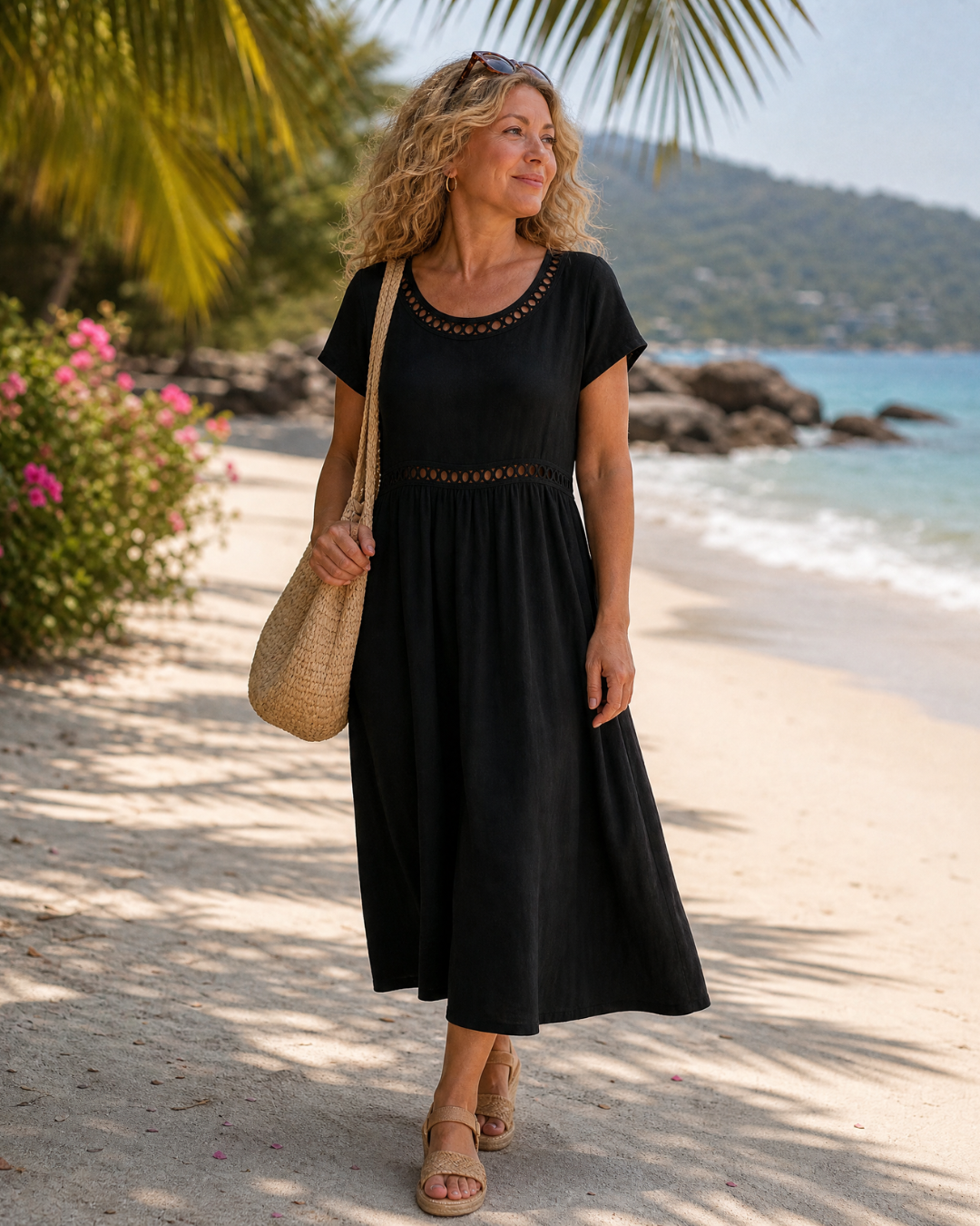 Sormane — Robe Texturée Manches Courtes Longueur Genou