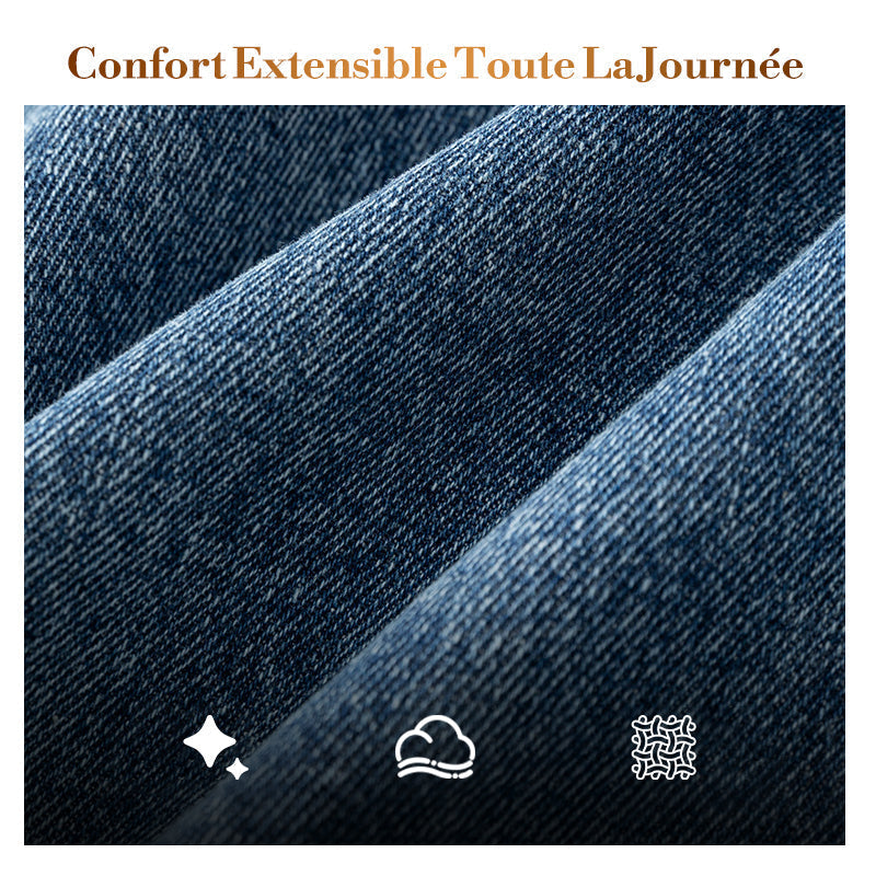 jean évasé taille haute en stretch