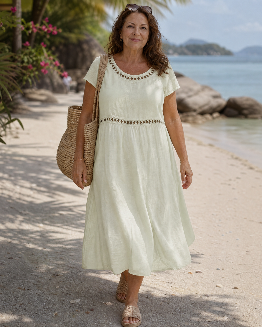 Sormane — Robe Texturée Manches Courtes Longueur Genou