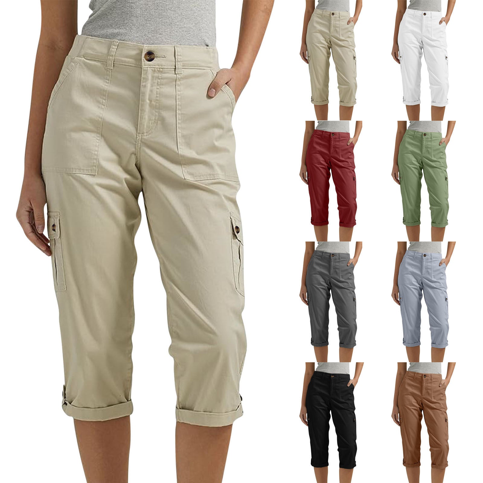 🔥Short décontracté multi-poches à haute élasticité pour femme