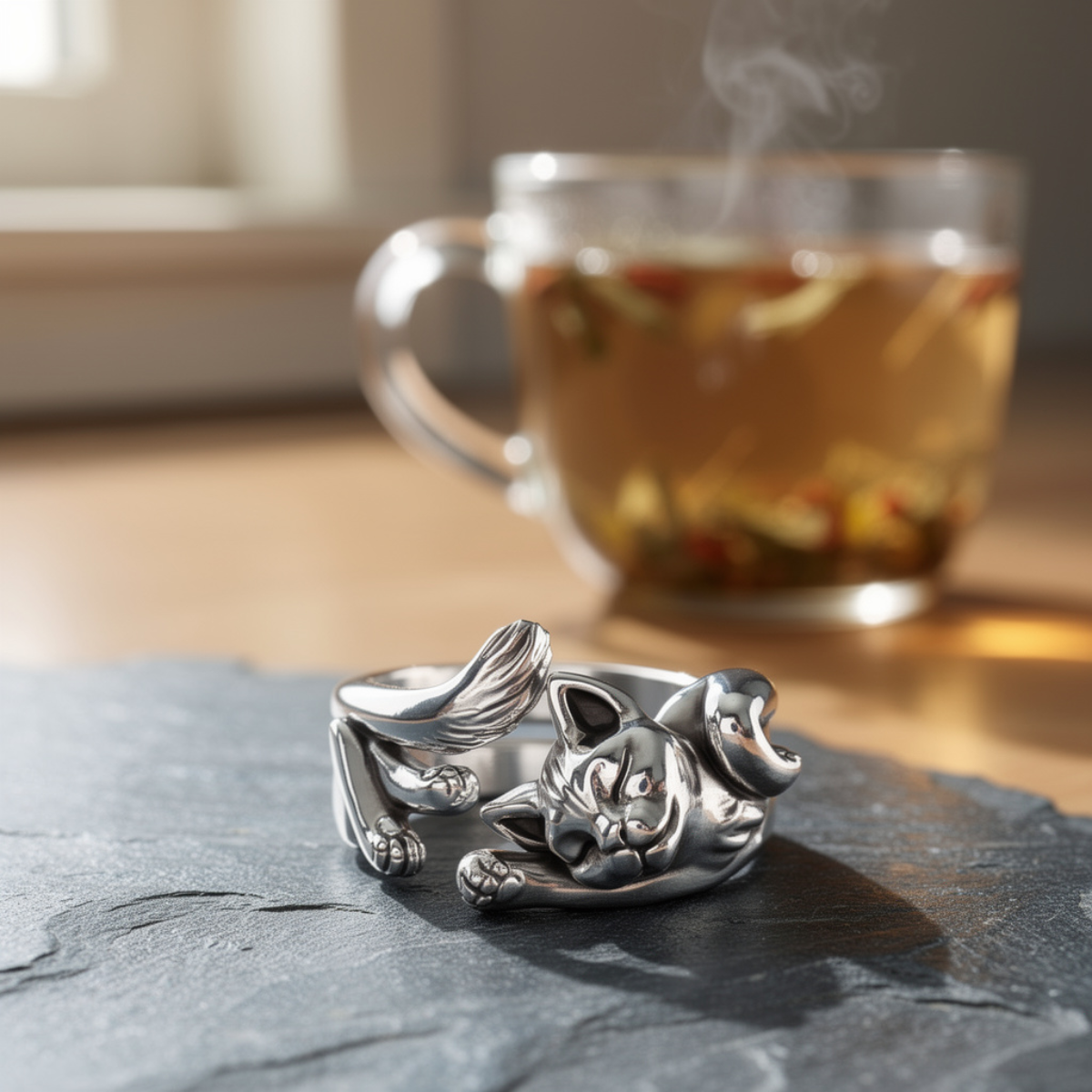 MÉLINA™ | Bague Chat Vintage
