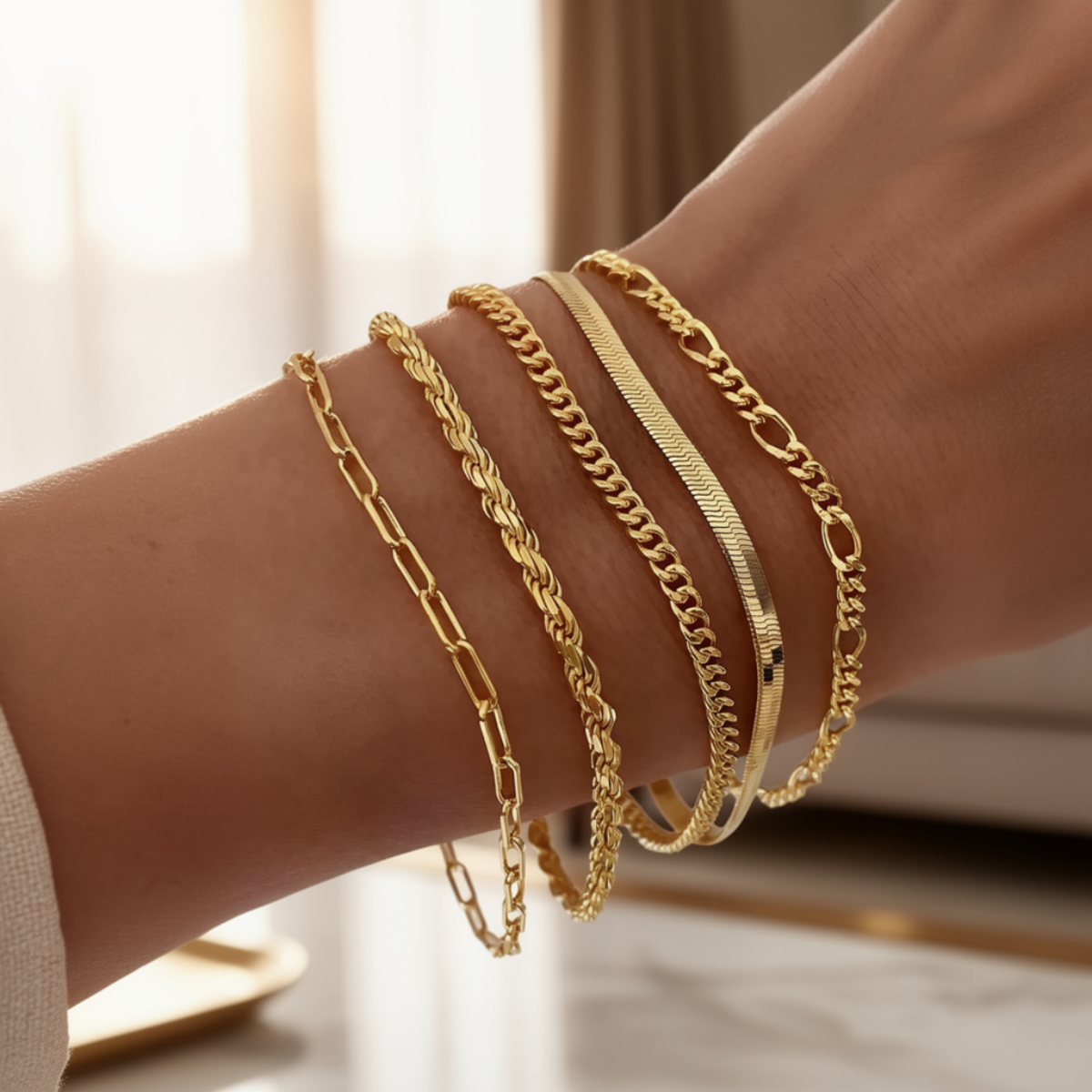 Elise™ | Ensemble de Bracelets en Or