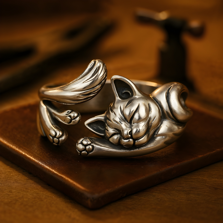 MÉLINA™ | Bague Chat Vintage