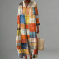 Robe Femme Motif Géométrique Coupe Ample Tissu Léger Usage Quotidien