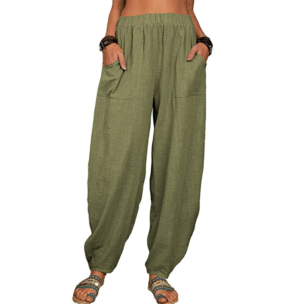 👖Pantalon d'intérieur décontracté en coton lin