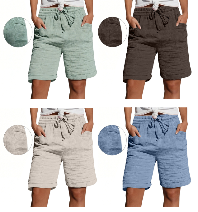 ✨ Short à taille élastique pour femme, respirant et facile à assortir