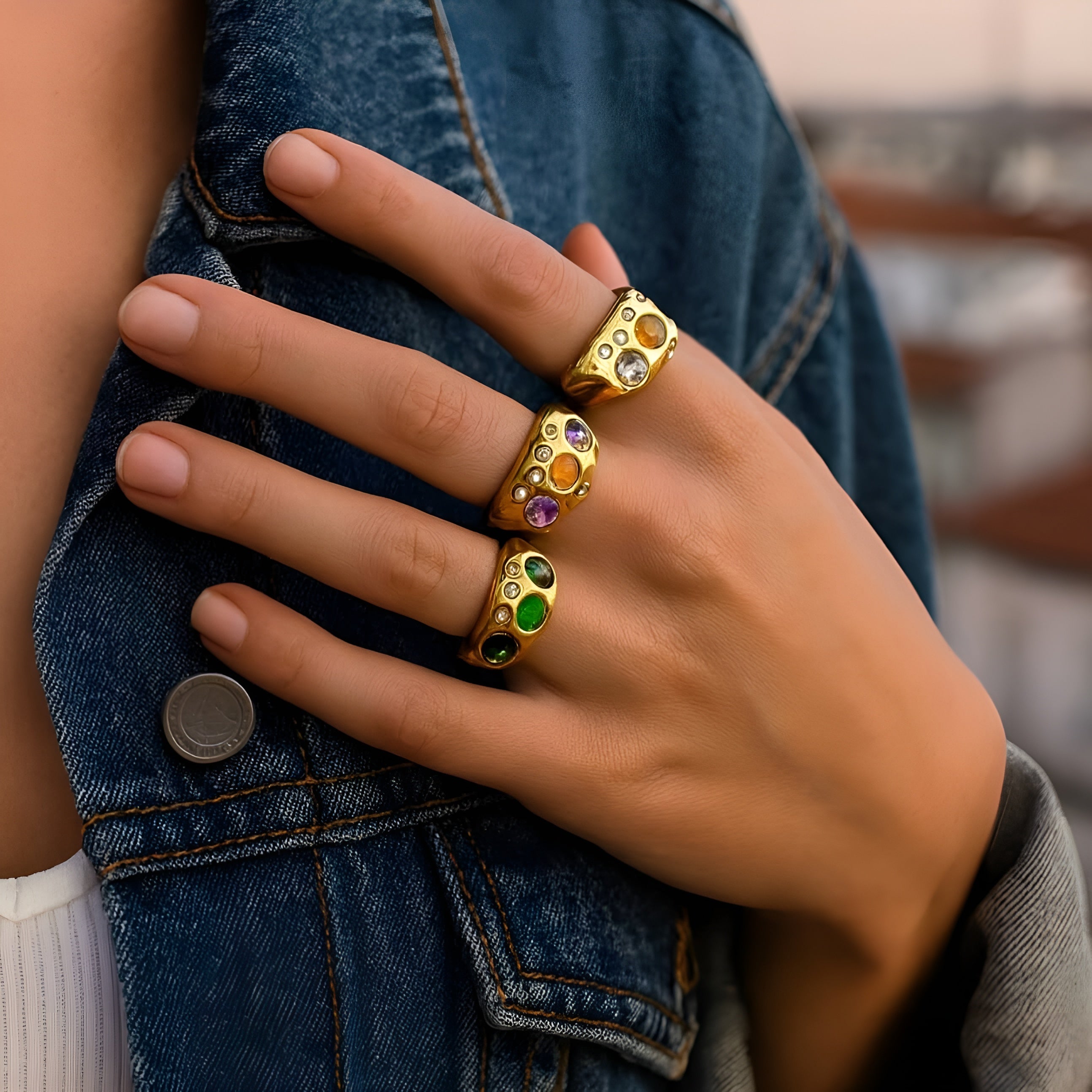 AMARA™ | Bague Cristal Colorée
