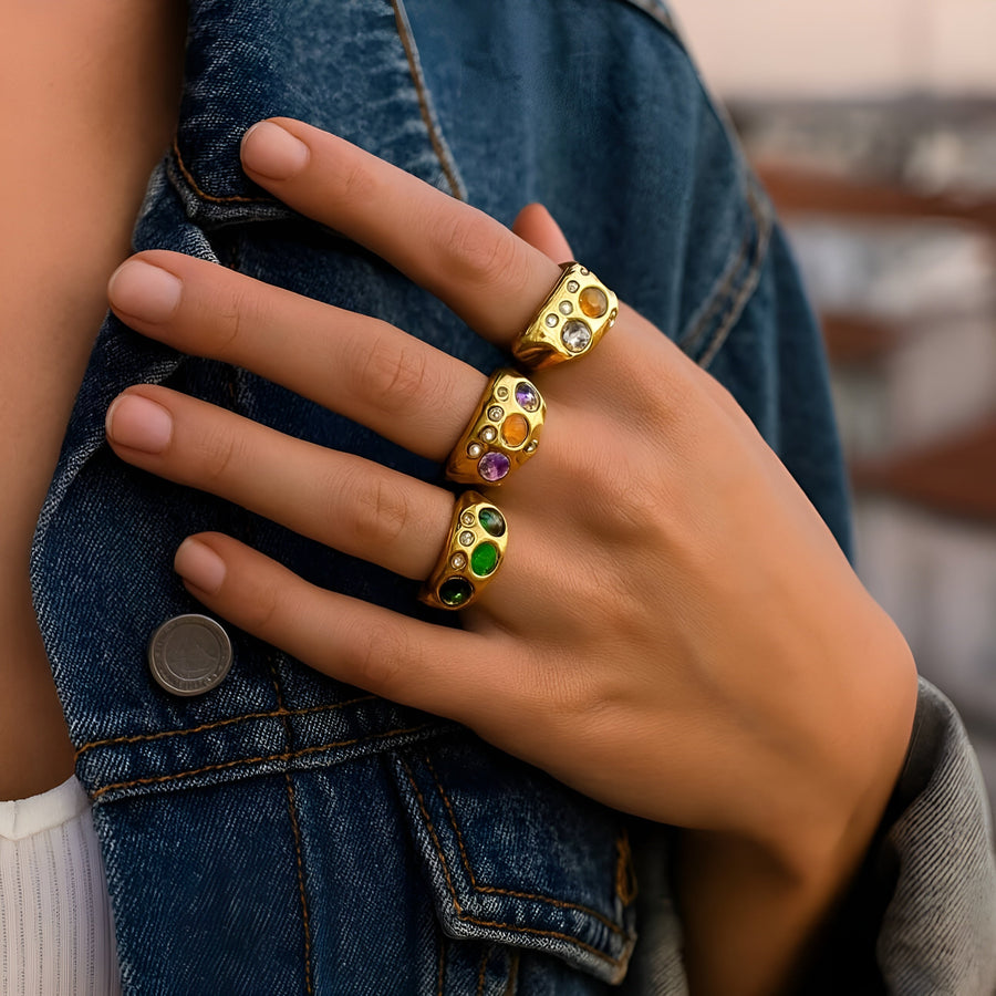 AMARA™ | Bague Cristal Colorée