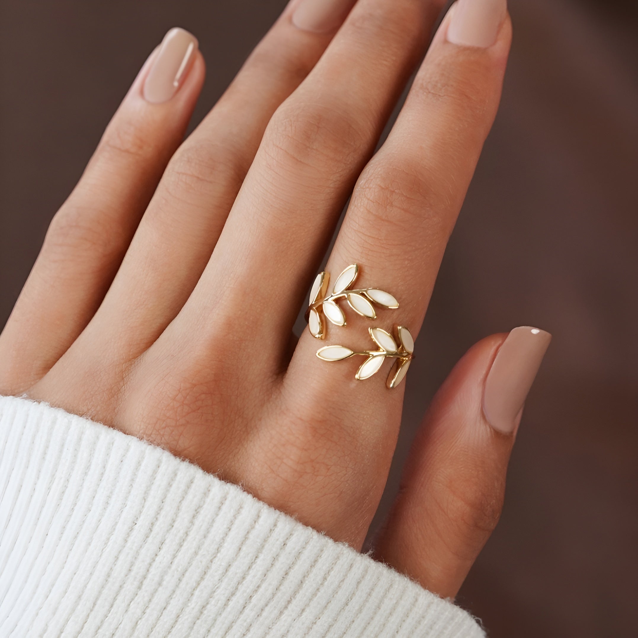 SEREIN™ | Bague Feuille Élégante