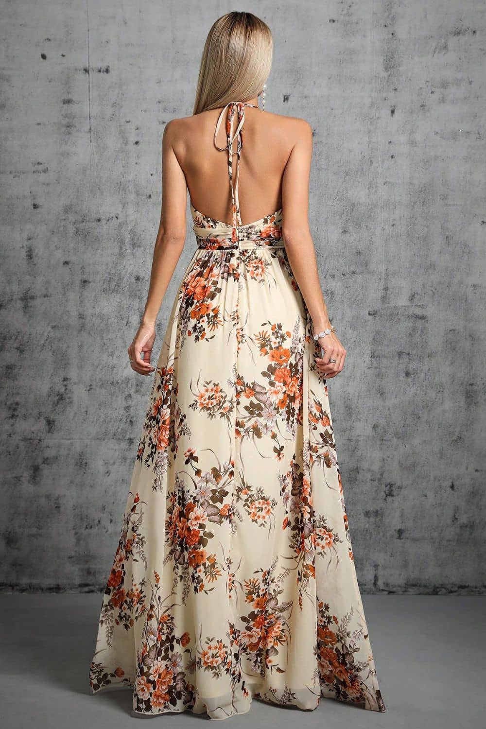 Robe Dos Nu Fleurie