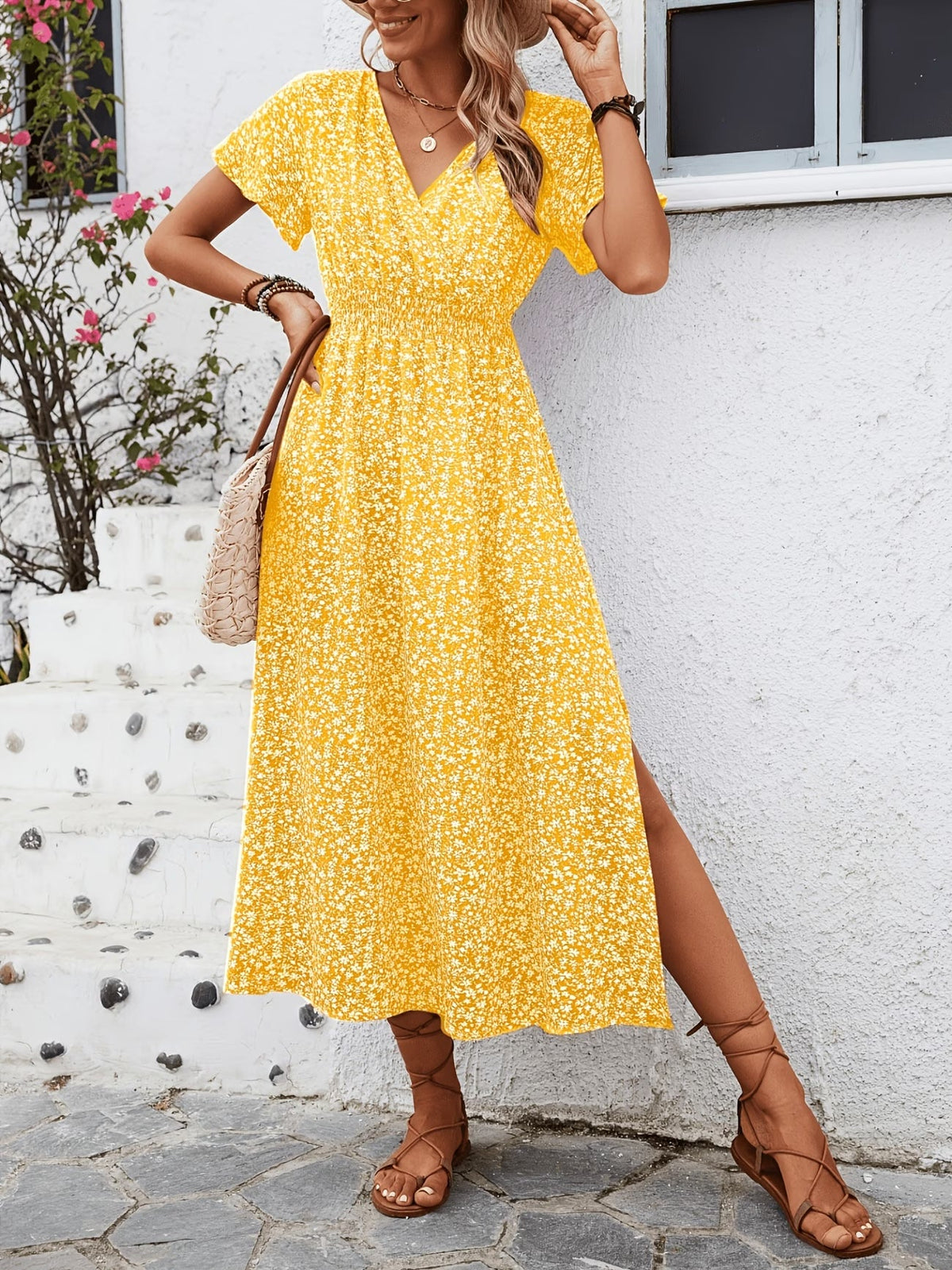 Robe Valensole Fleurie — Mi-Longue