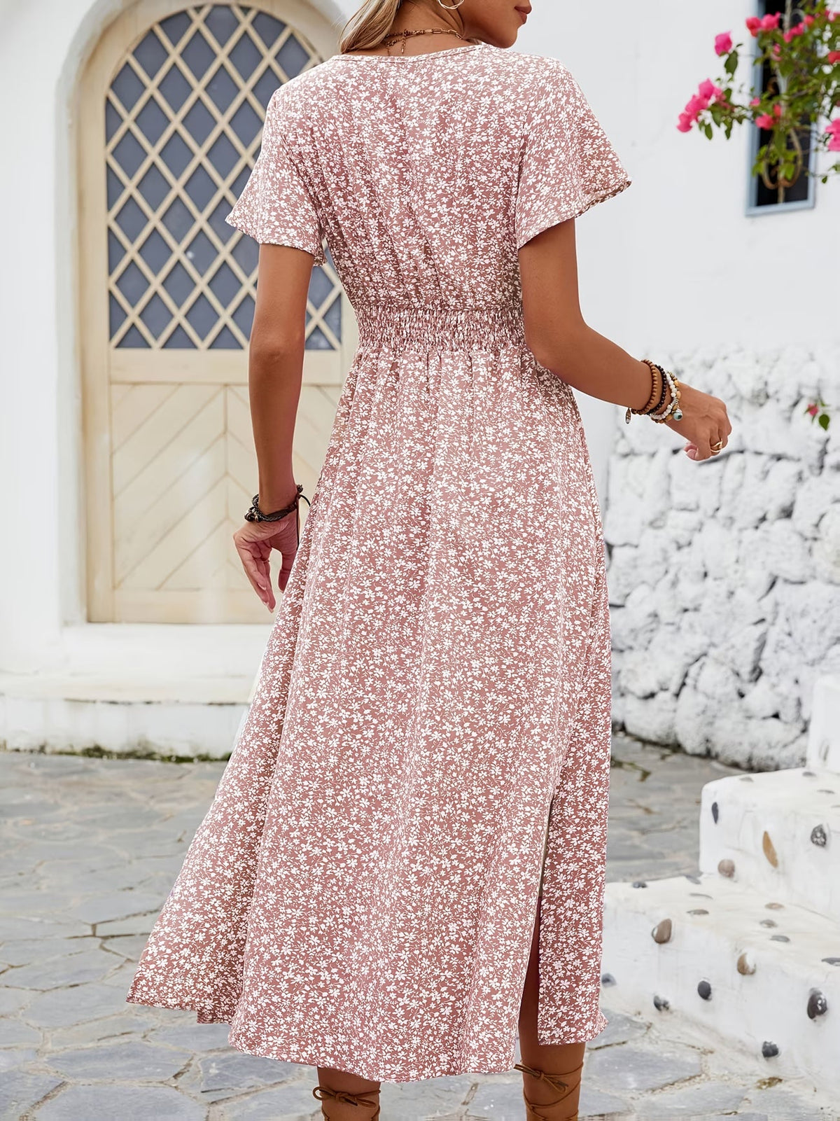 Robe Valensole Fleurie — Mi-Longue