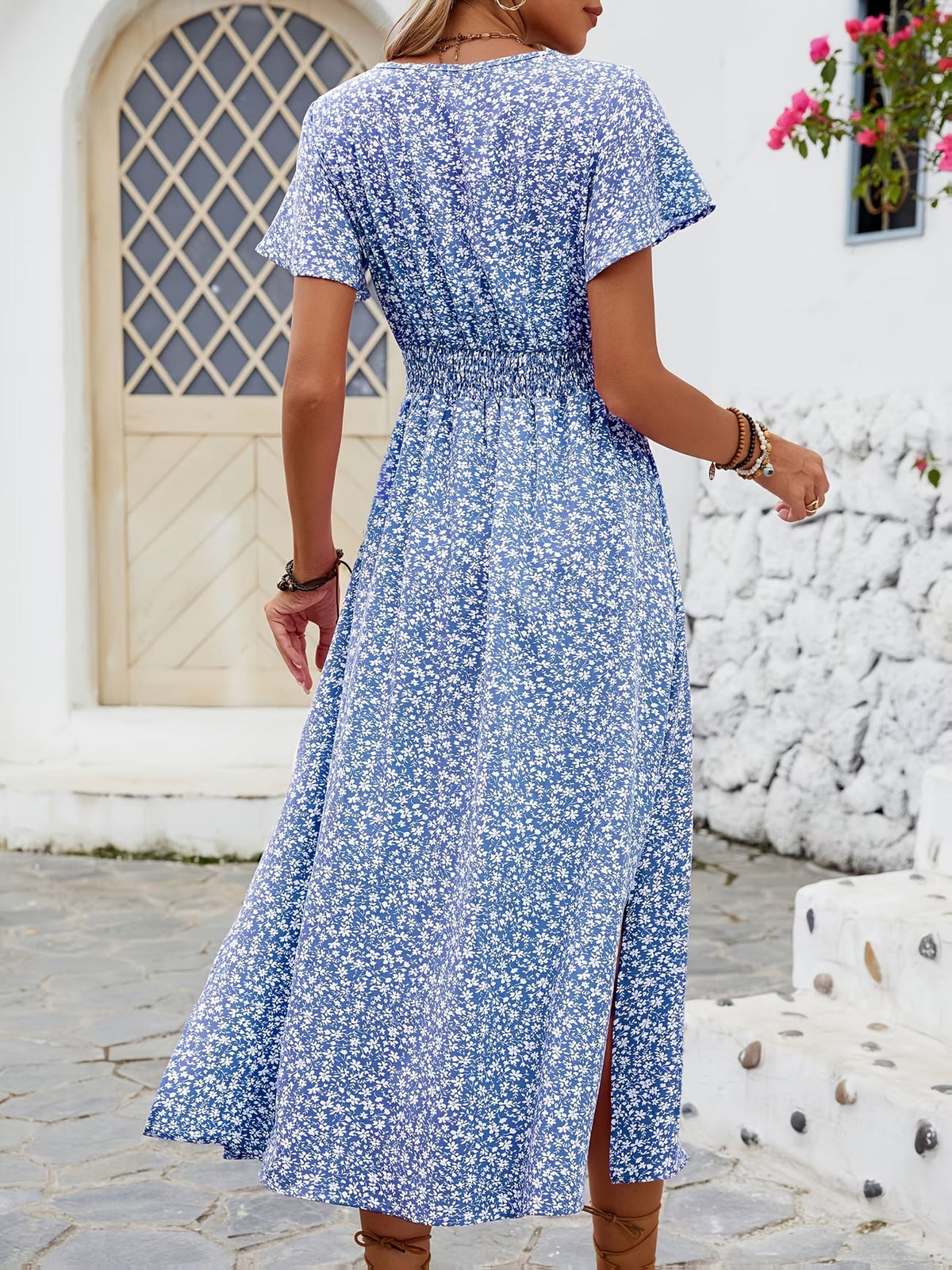 Robe Valensole Fleurie — Mi-Longue