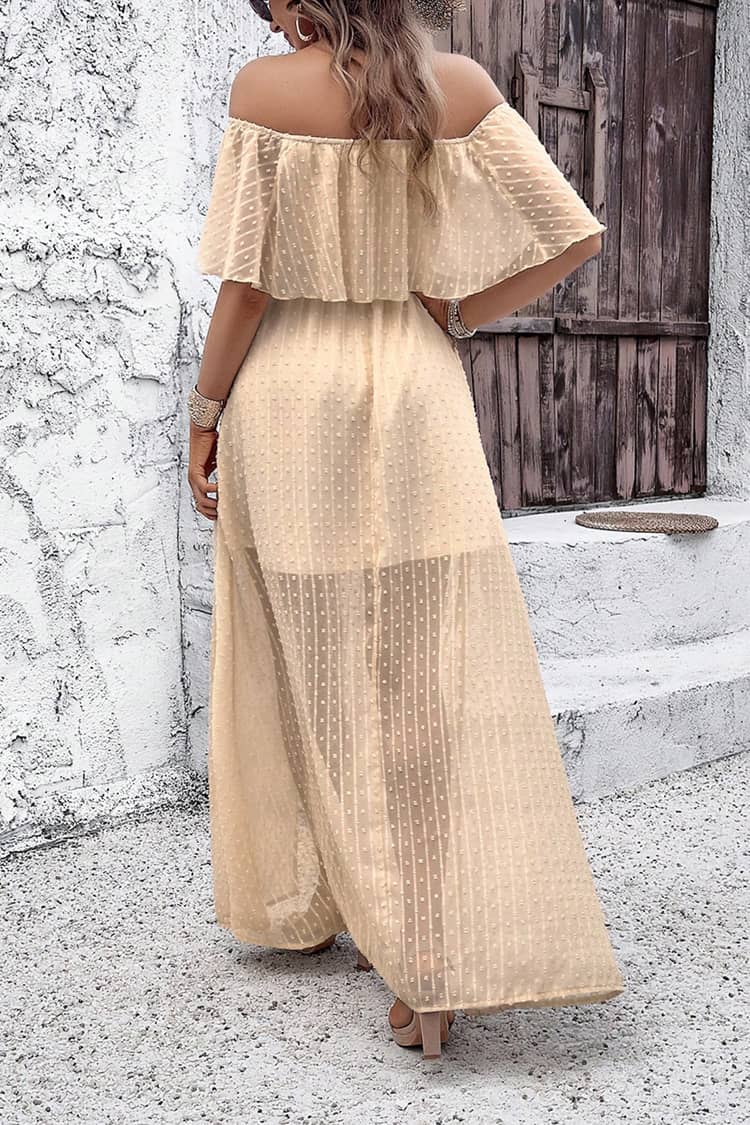 Robe Longue Col Bateau Champêtre