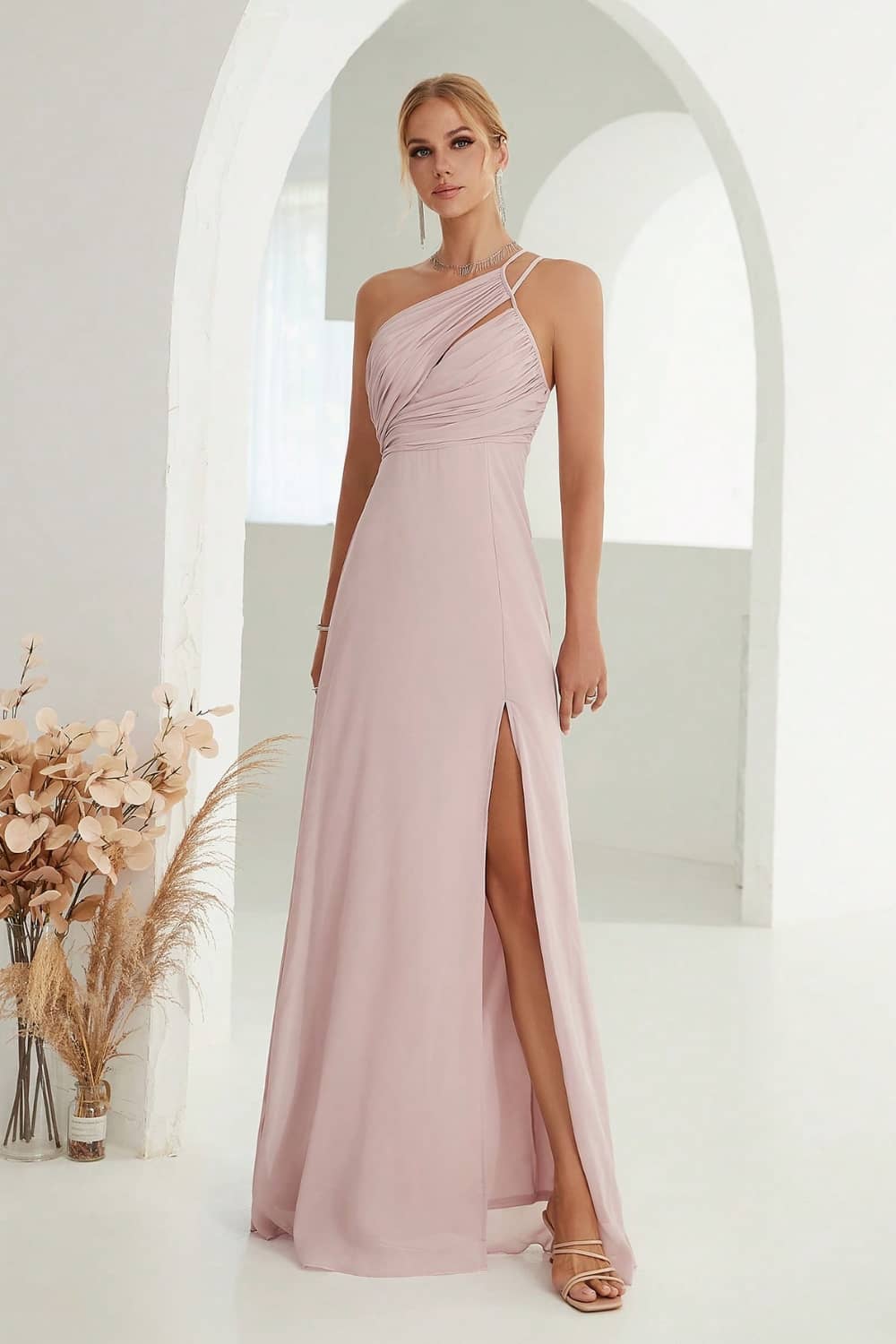 Robe Longue One Shoulder