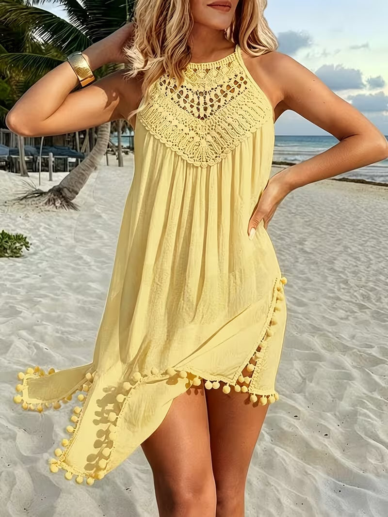 Robe de Plage Santorini — Dos-Nu Crochet