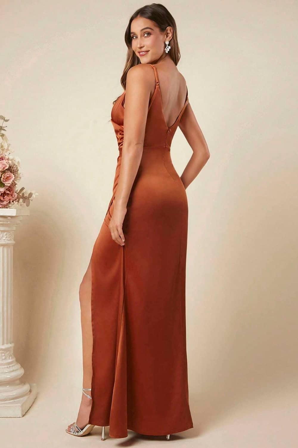 Robe Terracotta Mariage Satin