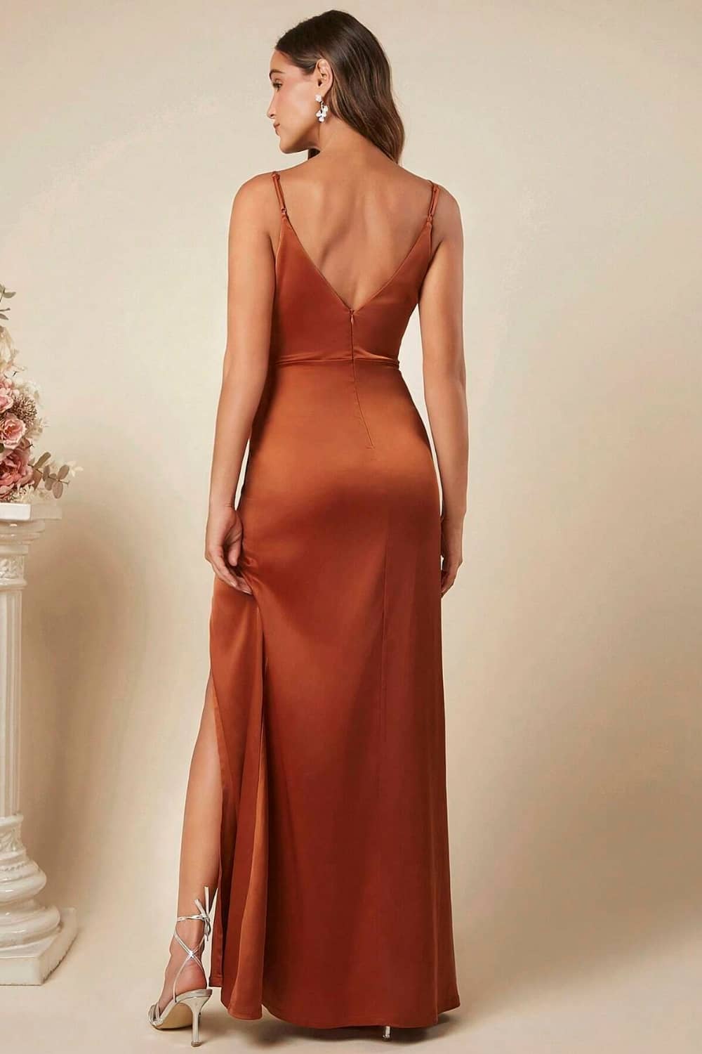 Robe Terracotta Mariage Satin