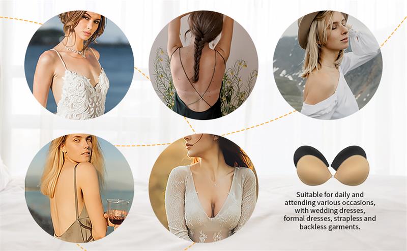 Soutien-Gorge Adhésifs à Fronces Invisibles