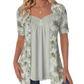 Nouveaux produits👚Top patchwork floral irrégulier pour femmes
