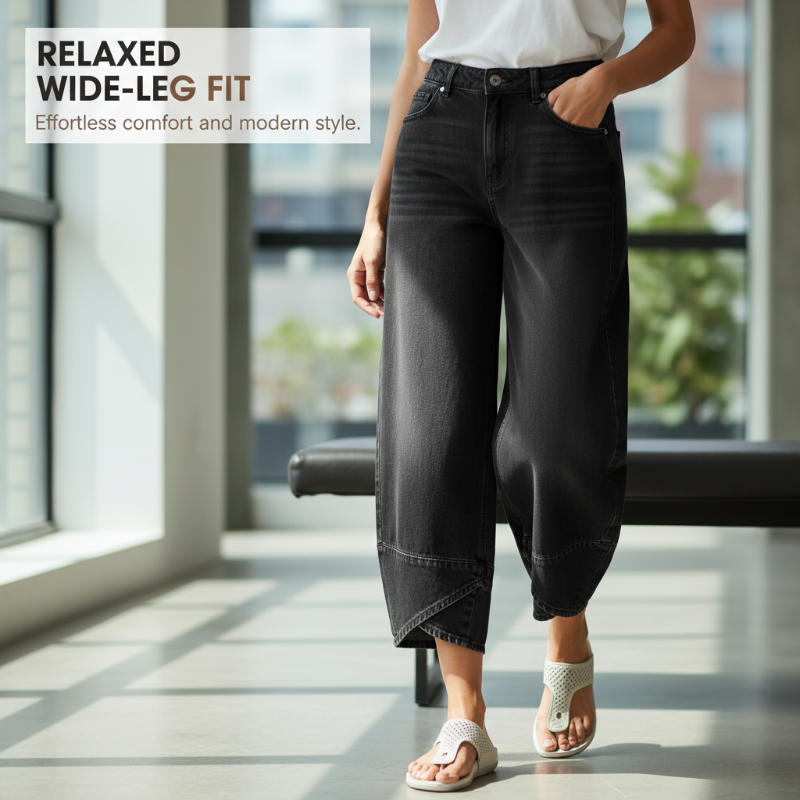 💥2026 HOT SALE💥Jeans décontractés pour femmes à jambes larges et coupe courte