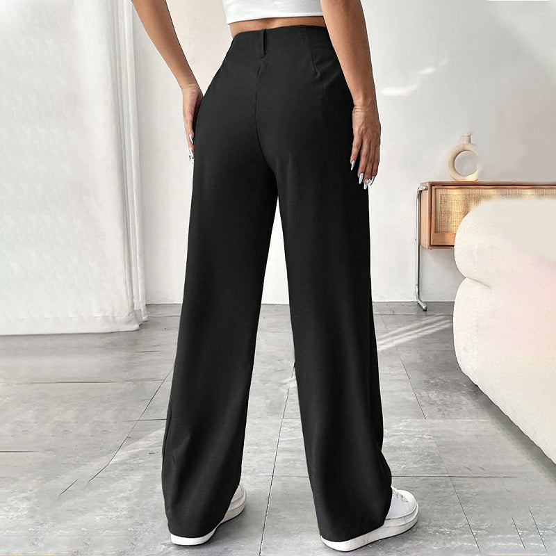 📢📢50 % DE RÉDUCTION !! ⏰ Pantalon Large Taille Haute – Tissu Doux, Confort Absolu 🌸☁️【Offre Limitée】