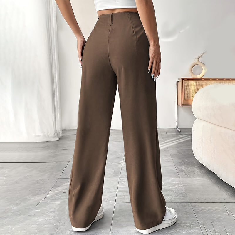 📢📢50 % DE RÉDUCTION !! ⏰ Pantalon Large Taille Haute – Tissu Doux, Confort Absolu 🌸☁️【Offre Limitée】