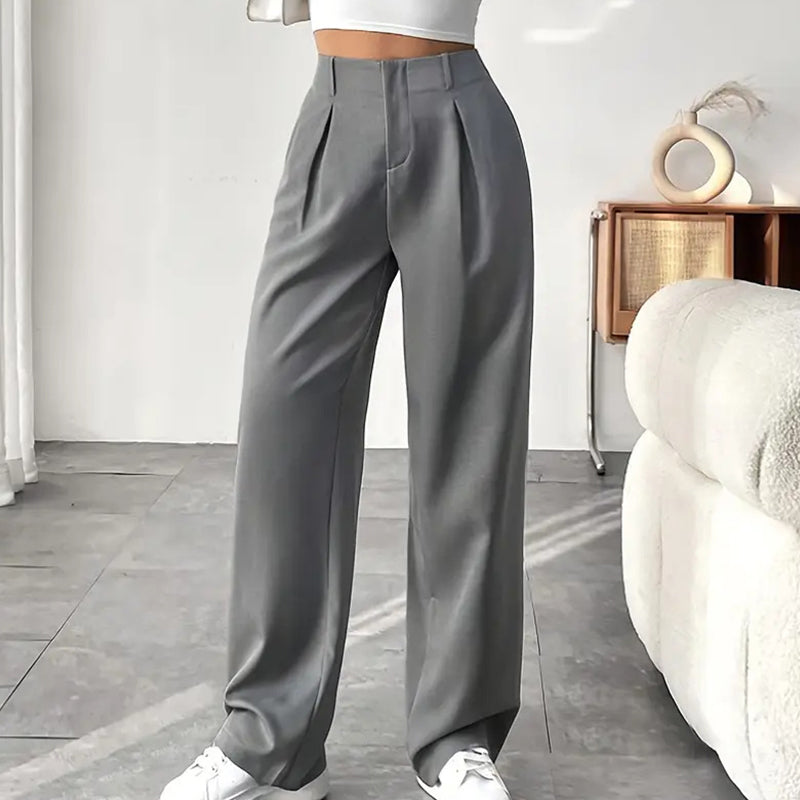 📢📢50 % DE RÉDUCTION !! ⏰ Pantalon Large Taille Haute – Tissu Doux, Confort Absolu 🌸☁️【Offre Limitée】