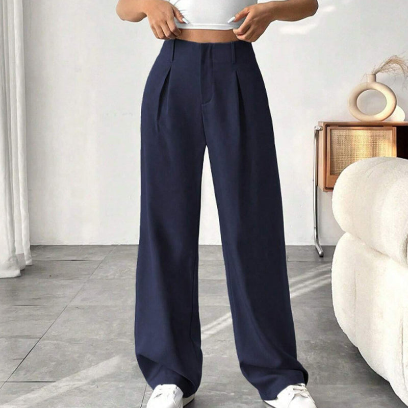 📢📢50 % DE RÉDUCTION !! ⏰ Pantalon Large Taille Haute – Tissu Doux, Confort Absolu 🌸☁️【Offre Limitée】