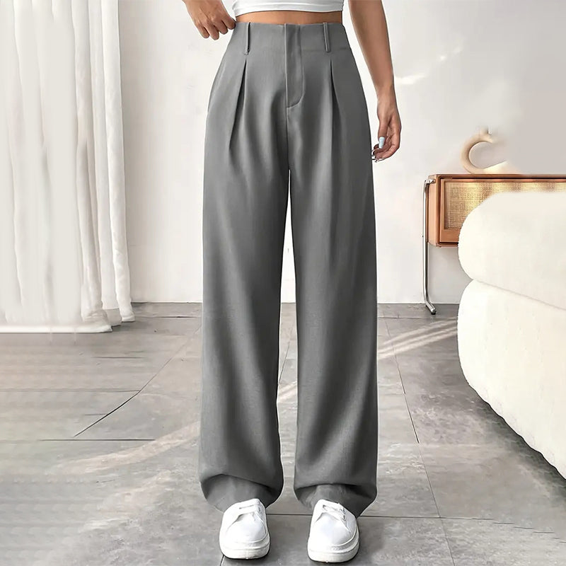📢📢50 % DE RÉDUCTION !! ⏰ Pantalon Large Taille Haute – Tissu Doux, Confort Absolu 🌸☁️【Offre Limitée】