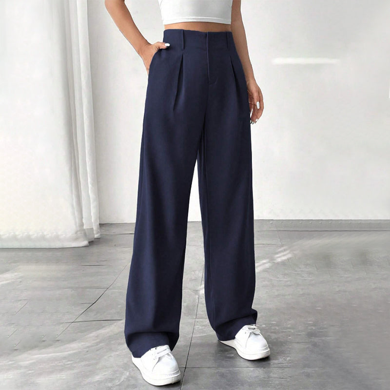 📢📢50 % DE RÉDUCTION !! ⏰ Pantalon Large Taille Haute – Tissu Doux, Confort Absolu 🌸☁️【Offre Limitée】