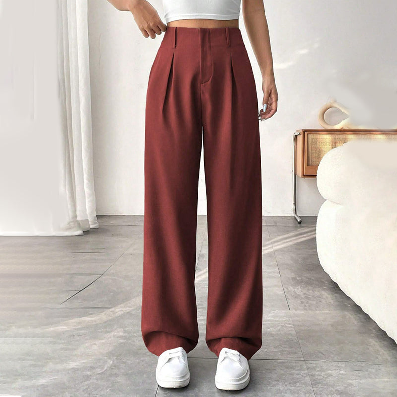 📢📢50 % DE RÉDUCTION !! ⏰ Pantalon Large Taille Haute – Tissu Doux, Confort Absolu 🌸☁️【Offre Limitée】
