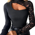 🔈🔈NOUVEAUTÉ 58% DE RÉDUCTION🌸Haut à manches en dentelle asymétriques pour femme👚