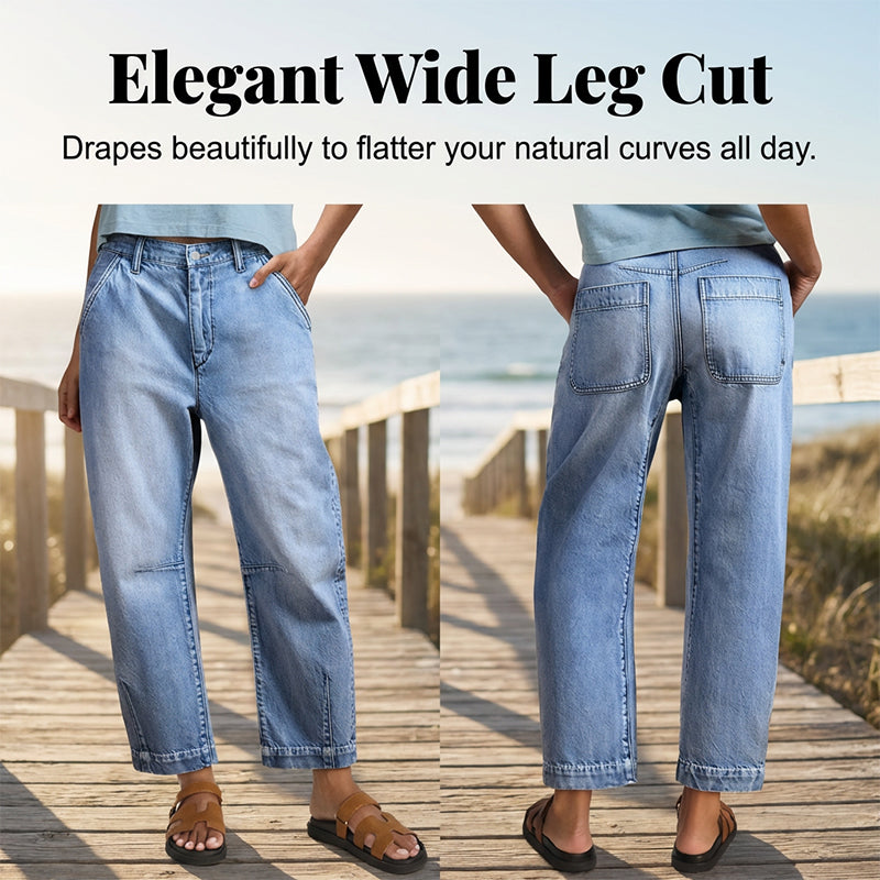 👖 50% DE RÉDUCTION ✨ Jean droit court à taille haute pour femme – Coupe flatteuse, confortable & parfait pour un look décontracté 🌸