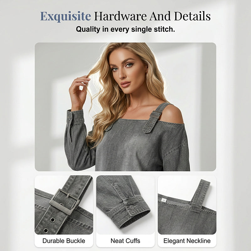 👕 OFFRE LIMITÉE : 50 % DE RÉDUCTION ! ✨ Haut en jean pour femme – larges bretelles, tendance, décontracté ✨