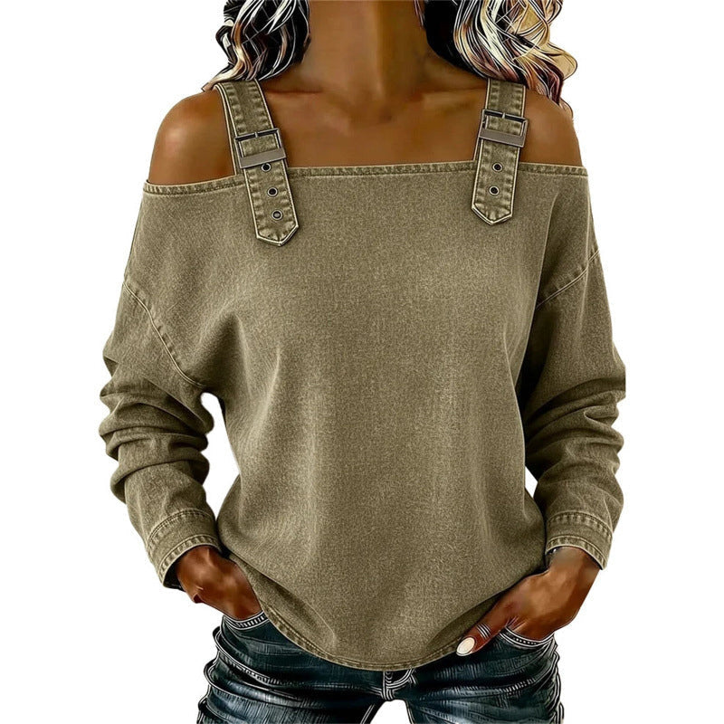 👕 OFFRE LIMITÉE : 50 % DE RÉDUCTION ! ✨ Haut en jean pour femme – larges bretelles, tendance, décontracté ✨