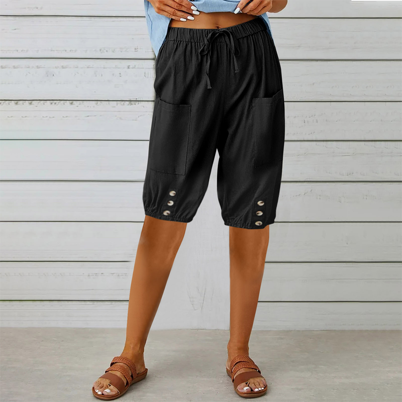 🔥 Spécial été 👖 Pantalon 3/4 pour femme, avec cordon de serrage à la taille 🌸 Ample, léger et extrêmement confortable 💫