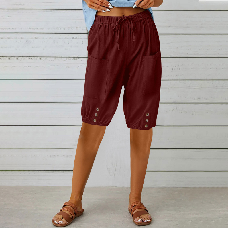 🔥 Spécial été 👖 Pantalon 3/4 pour femme, avec cordon de serrage à la taille 🌸 Ample, léger et extrêmement confortable 💫