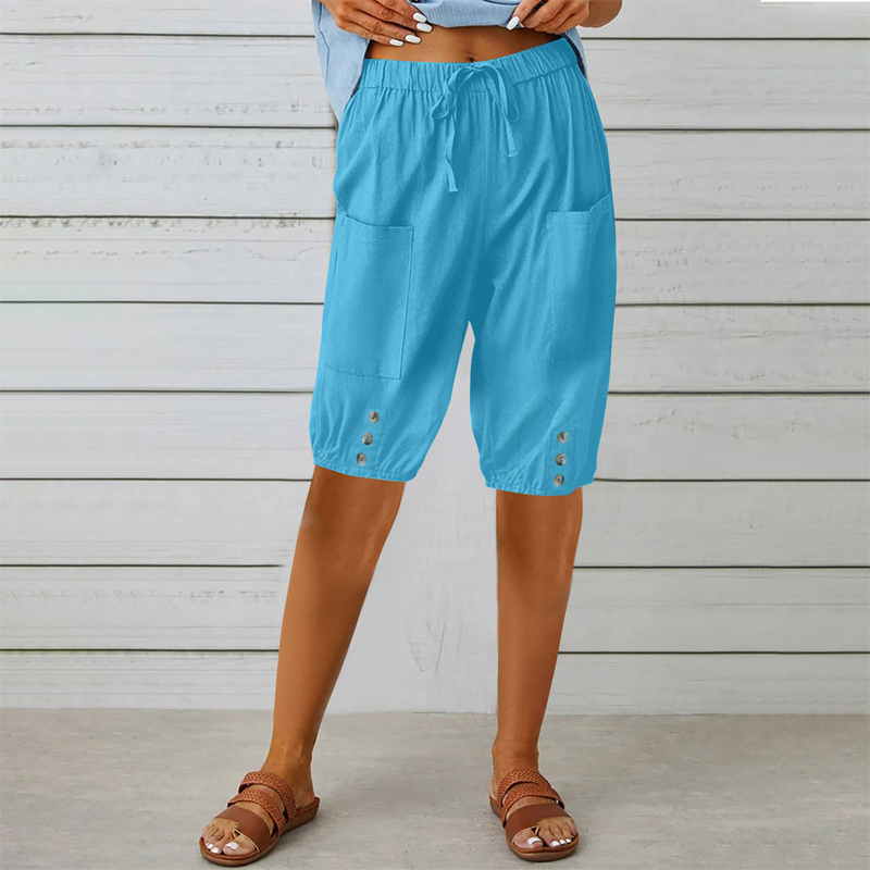 🔥 Spécial été 👖 Pantalon 3/4 pour femme, avec cordon de serrage à la taille 🌸 Ample, léger et extrêmement confortable 💫