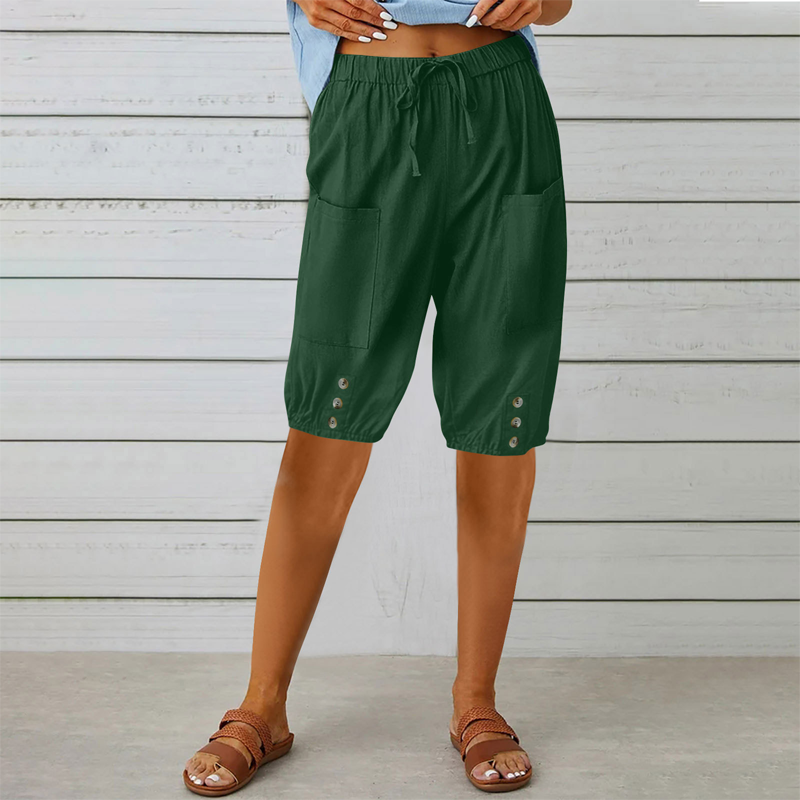 🔥 Spécial été 👖 Pantalon 3/4 pour femme, avec cordon de serrage à la taille 🌸 Ample, léger et extrêmement confortable 💫
